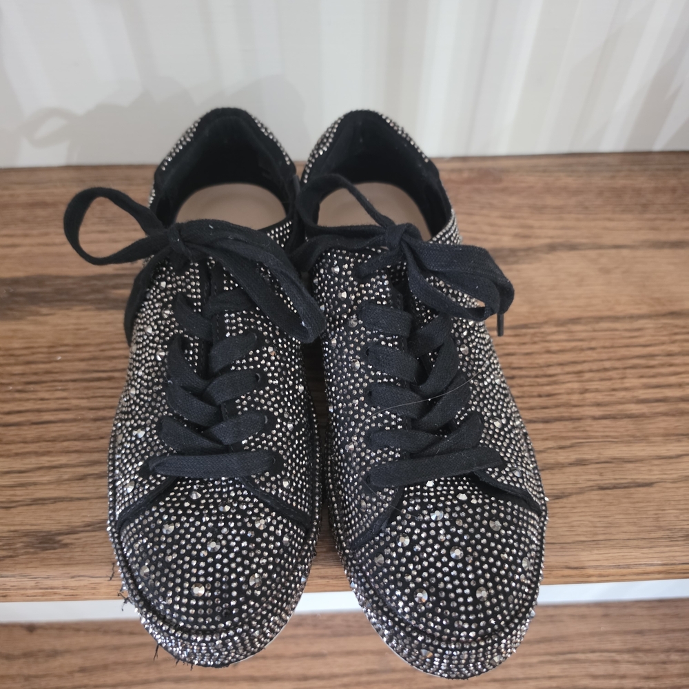 INC International Concepts Black and Silver Studded Sneakers